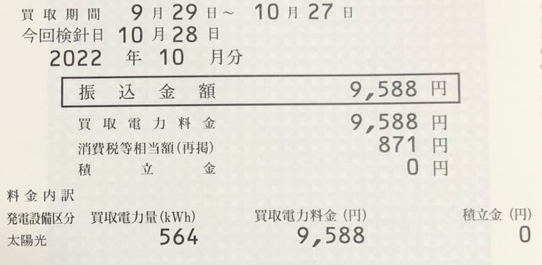 2022年10月太陽光発電利益公開_1