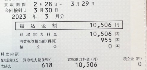 2023年3月の電気代と太陽光発電_1