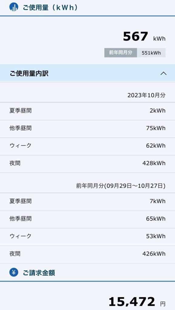 【太陽光発電】一般家庭の実際の収益と電気代（2023年10月）3